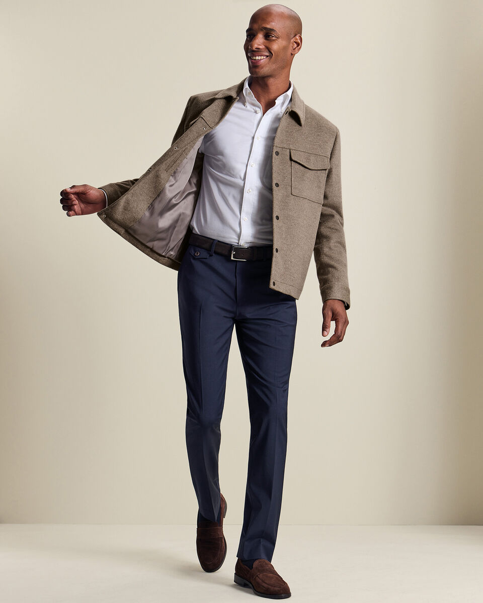 Oatmeal Wool Harrington Jacket