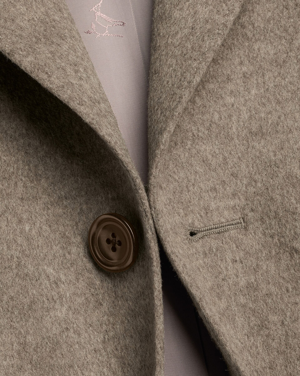 Pure Wool Overcoat - Oatmeal