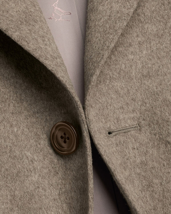 Pure Wool Overcoat - Oatmeal