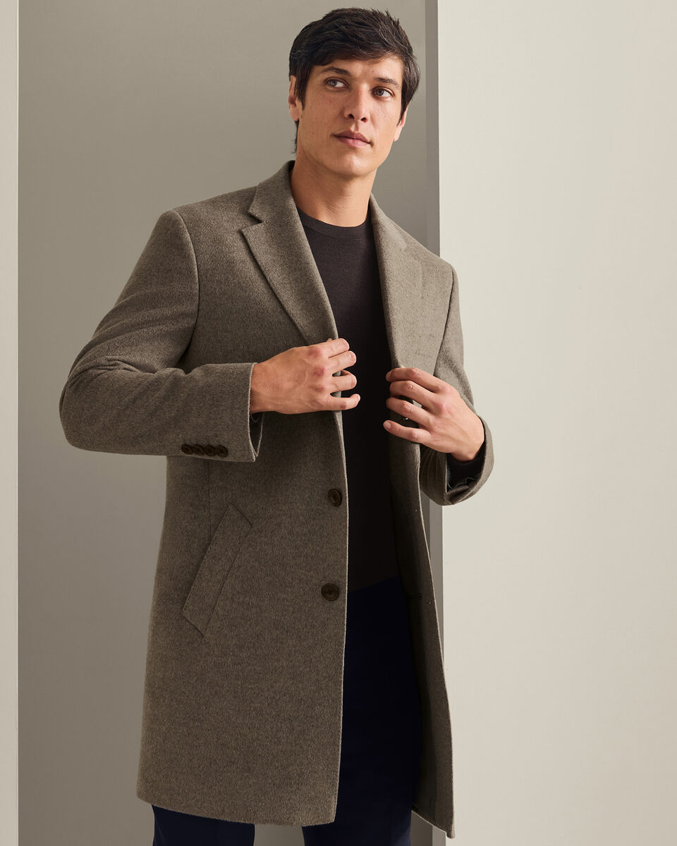 Pure Wool Overcoat - Oatmeal
