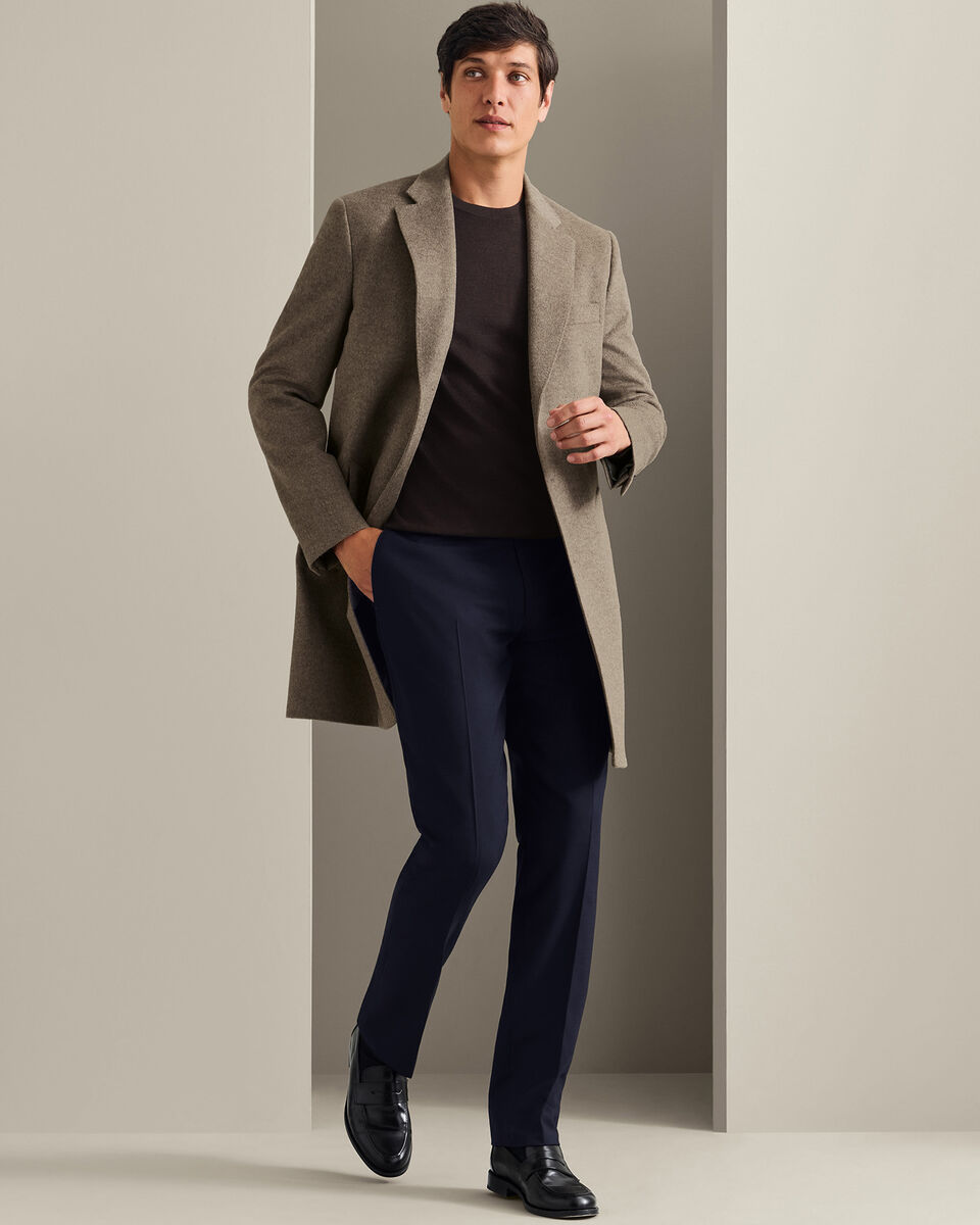 Pure Wool Overcoat - Oatmeal