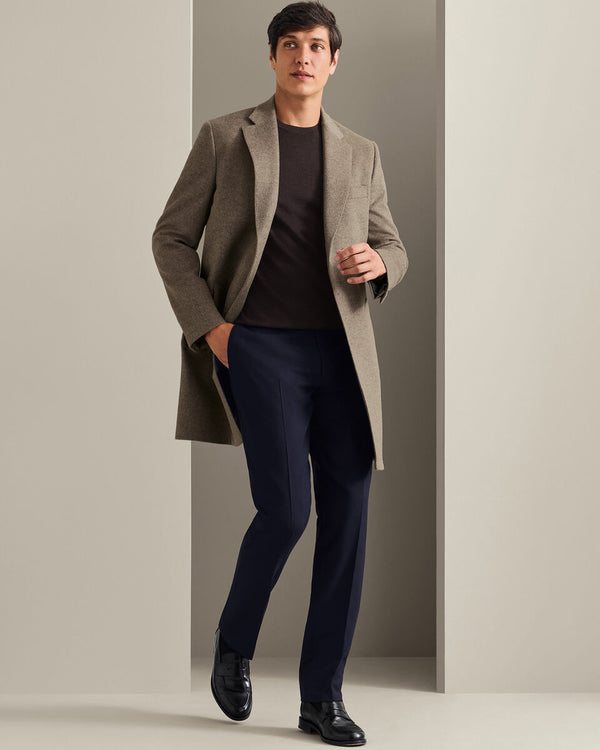 Pure Wool Overcoat - Oatmeal