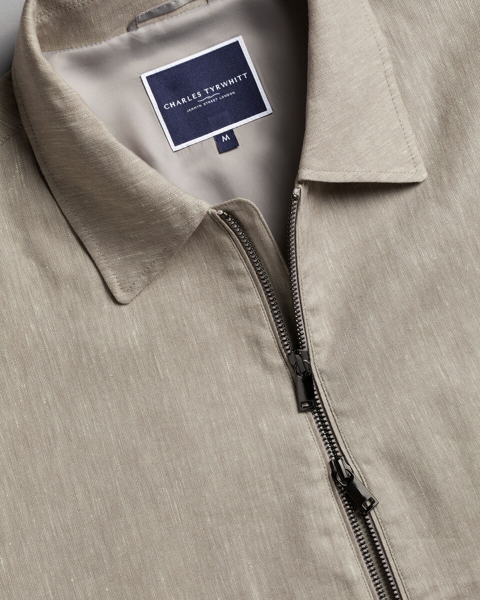 Linen Cotton Harrington Jacket – Limestone