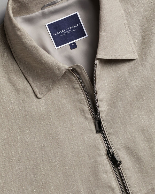 Linen Cotton Harrington Jacket – Limestone