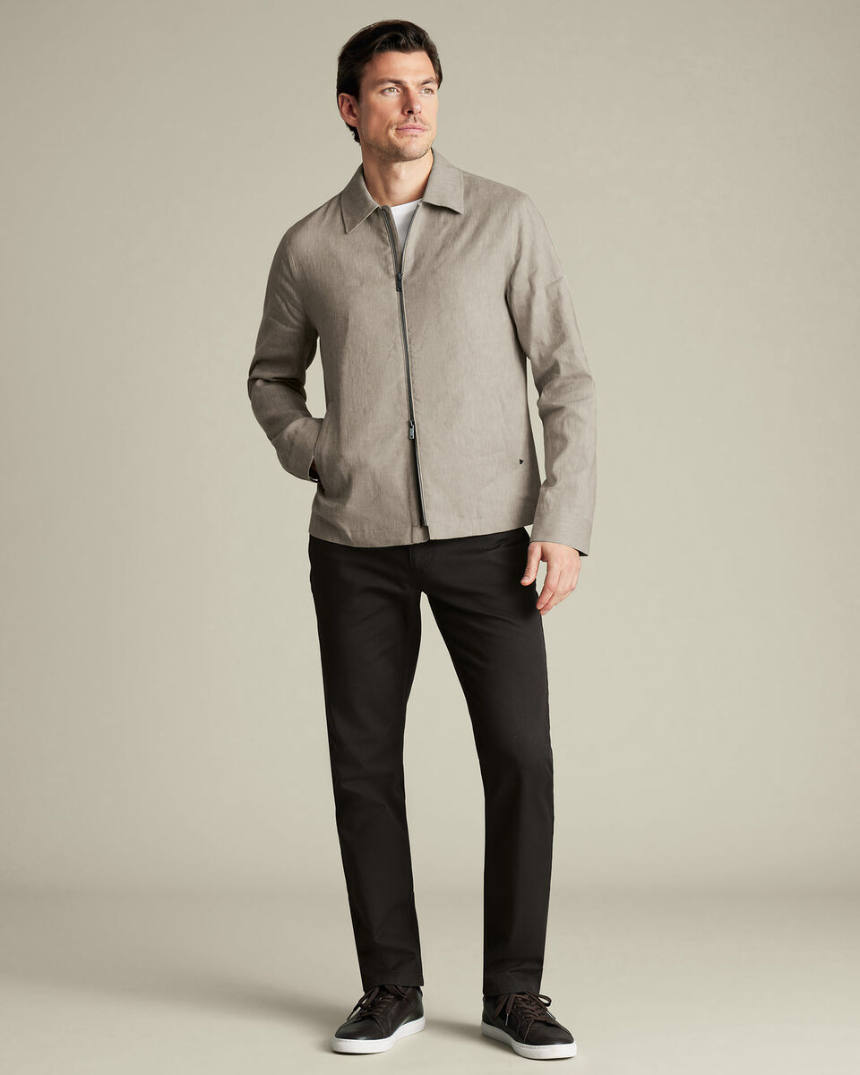 Linen Cotton Harrington Jacket – Limestone