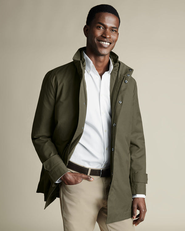 Olive Green 3 in 1 Rain Mac with Detachable Vest