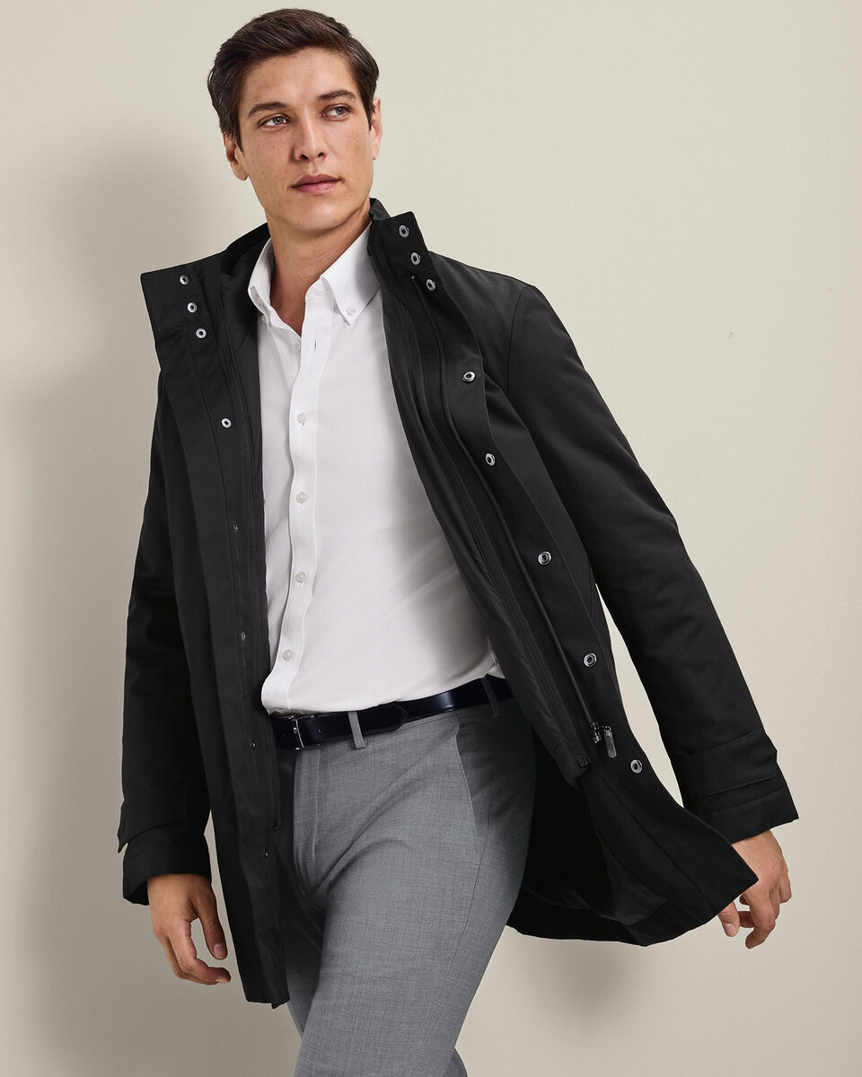 3 in 1 Raincoat with Detachable Vest - Black