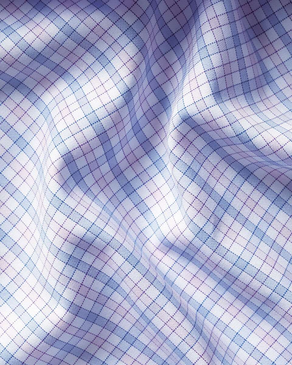 Non-Iron Stretch Oxford Check Shirt - Lilac