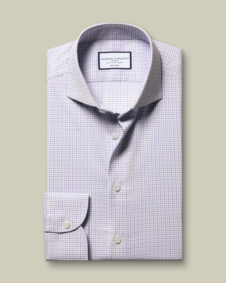 Non-Iron Performance Check Shirt - Lilac
