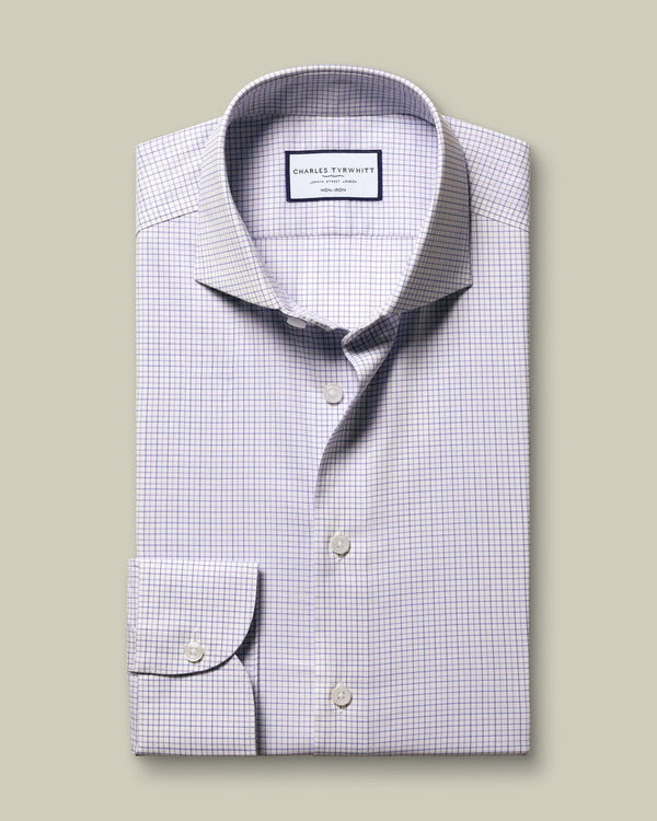 Non-Iron Performance Check Shirt - Lilac