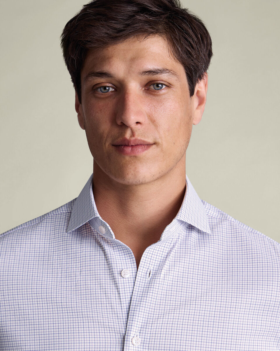 Non-Iron Performance Check Shirt - Lilac