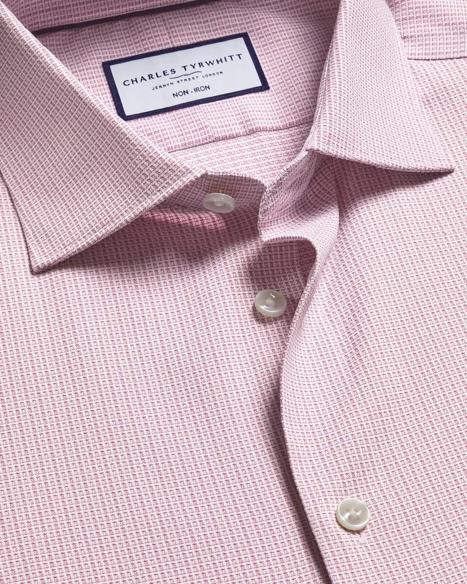 Non-Iron Performance Texture Shirt - Pink