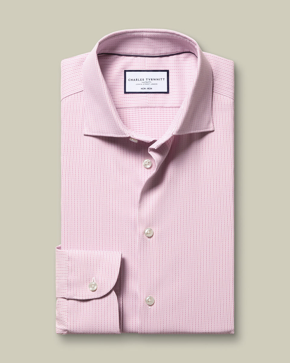 Non-Iron Performance Texture Shirt - Pink