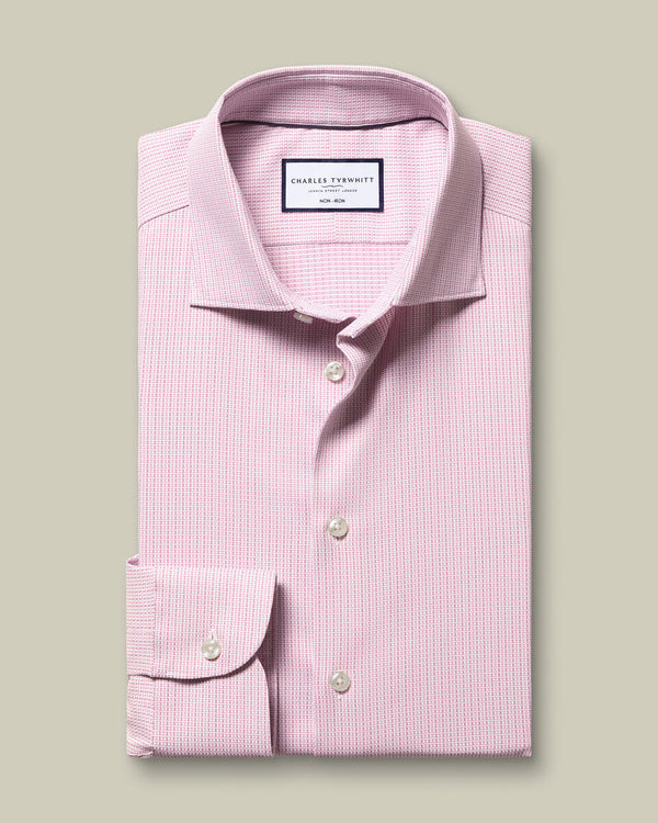 Non-Iron Performance Texture Shirt - Pink