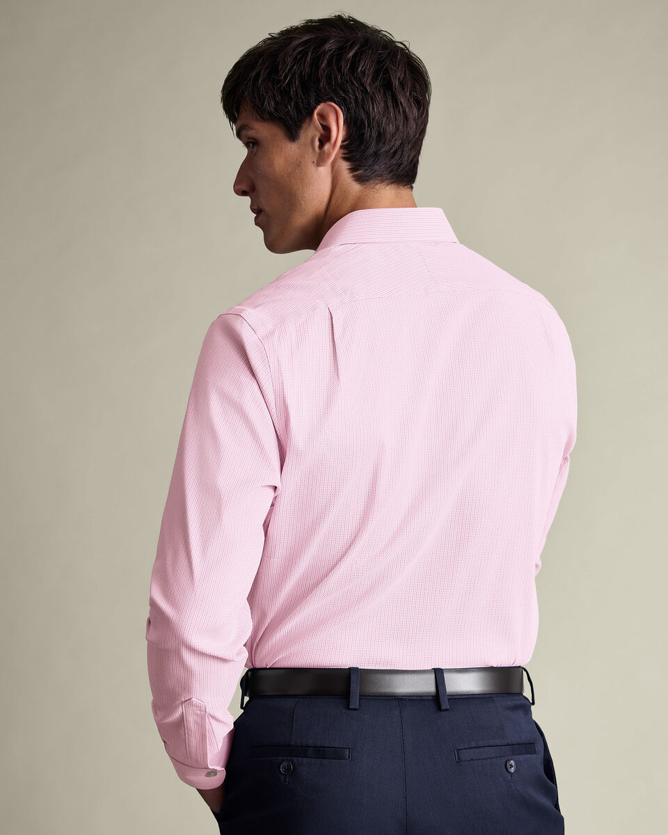 Non-Iron Performance Texture Shirt - Pink