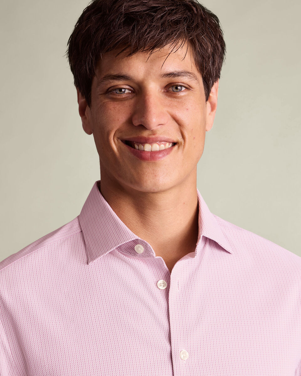 Non-Iron Performance Texture Shirt - Pink