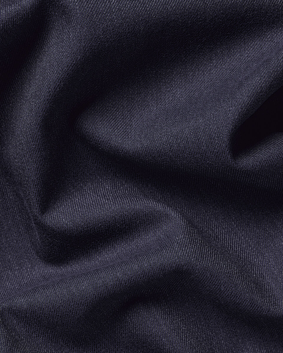 Brushed Cotton Twill Shirt - Indigo Blue