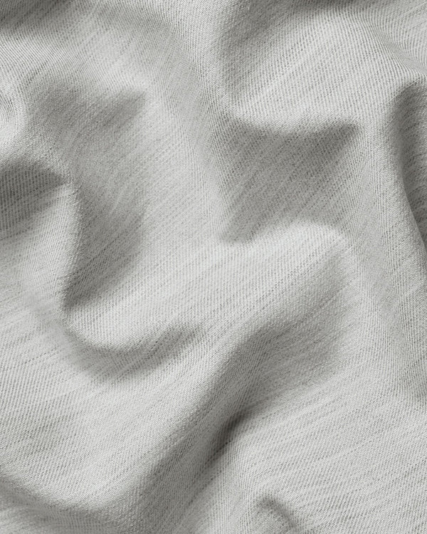 Brushed Cotton Twill Shirt - Light Gray