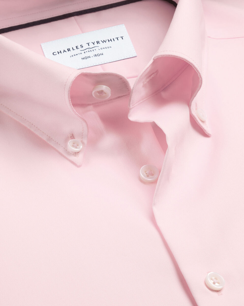 Non-Iron Stretch Pinpoint Oxford Shirt – Light Pink Main image