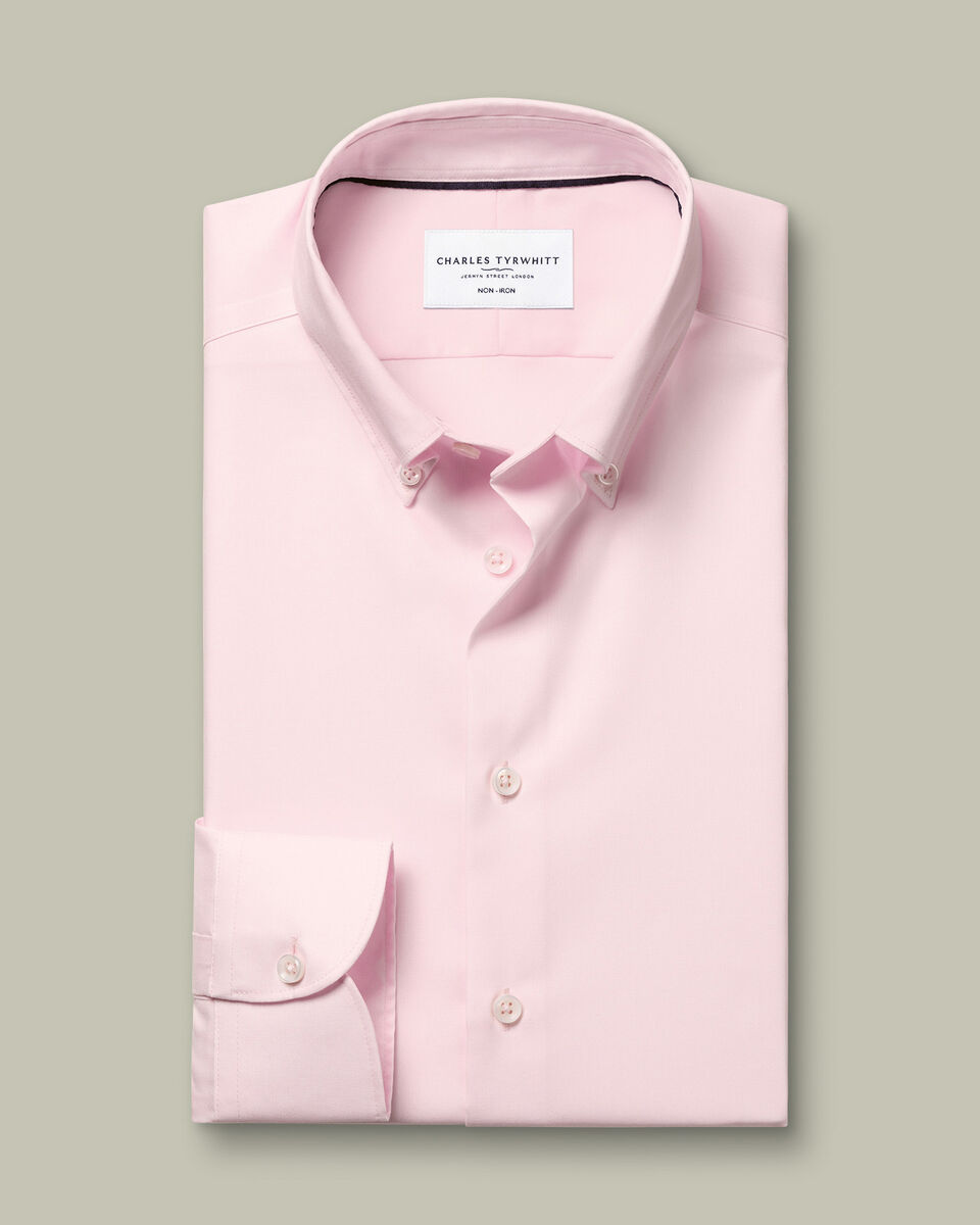 Non-Iron Stretch Pinpoint Oxford Shirt – Light Pink