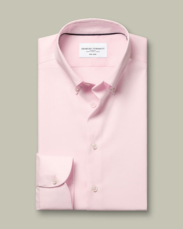 Non-Iron Stretch Pinpoint Oxford Shirt – Light Pink