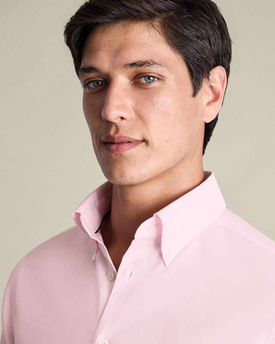 Non-Iron Stretch Pinpoint Oxford Shirt – Light Pink