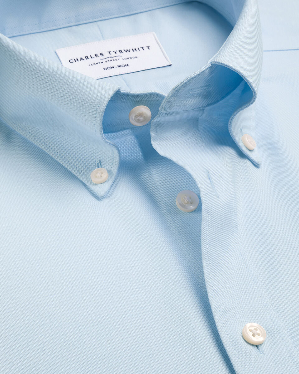 Non-Iron Stretch Oxford Shirt - Light Blue