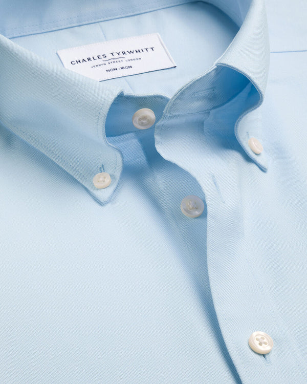 Non-Iron Stretch Oxford Shirt - Light Blue