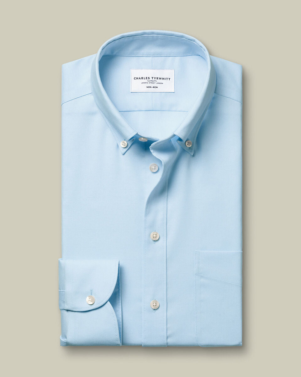 Non-Iron Stretch Oxford Shirt - Light Blue
