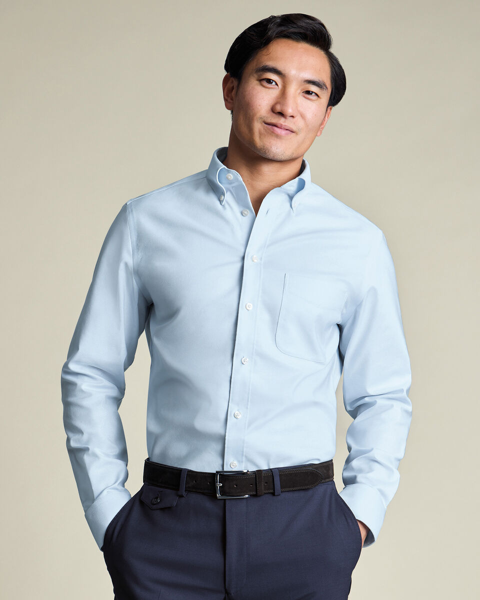 Non-Iron Stretch Oxford Shirt - Light Blue