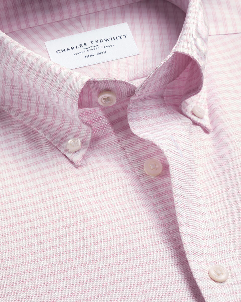 Non-Iron Stretch Oxford Check Shirt - Pink
