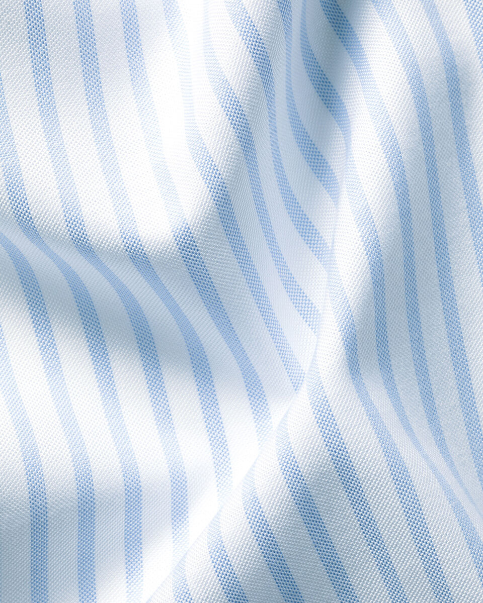 Non-Iron Stretch Oxford Stripe Shirt - Sky Blue