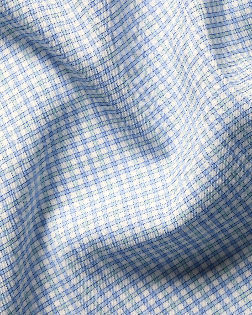 Non-Iron Performance Check Shirt – Royal Blue & Green