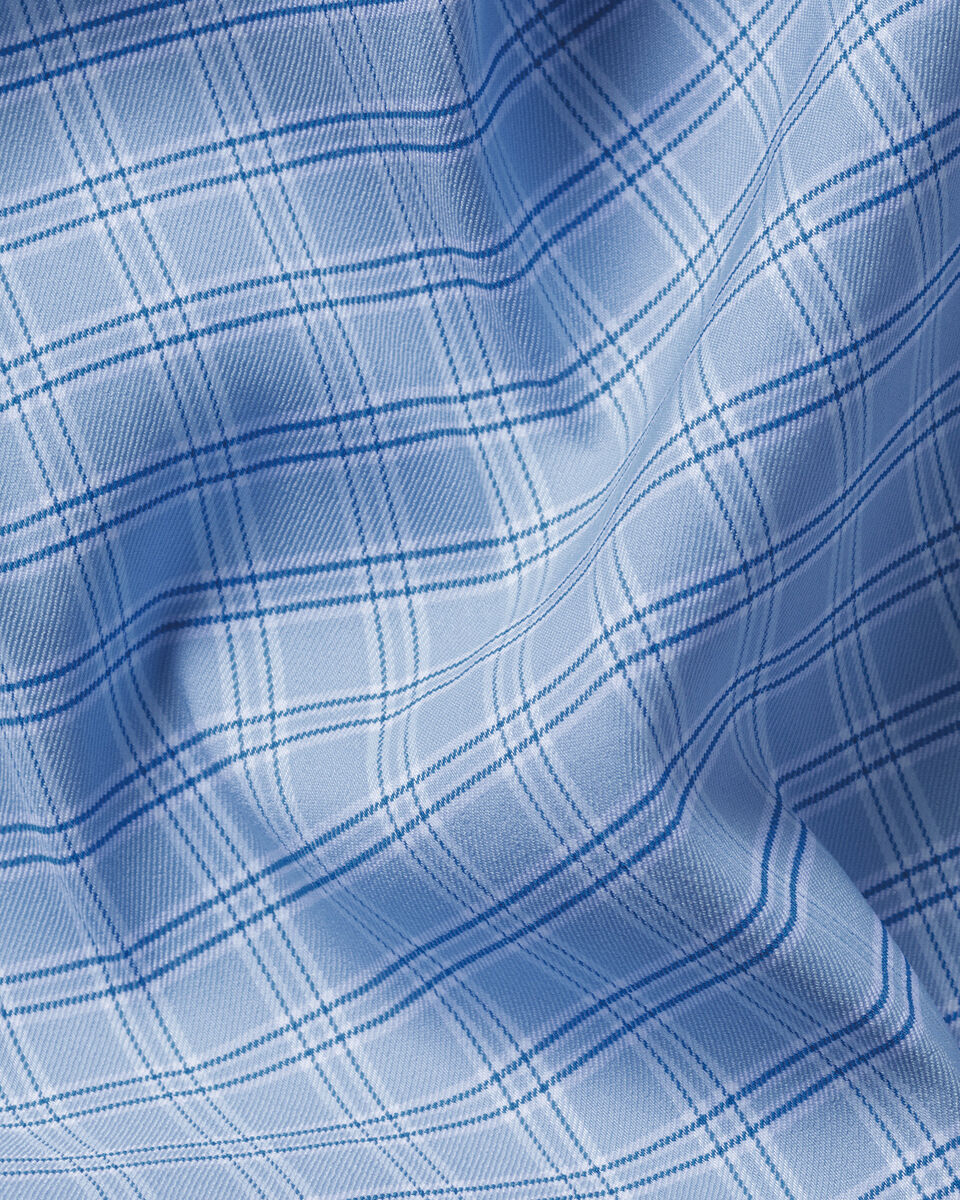 Non-Iron Performance Windowpane Check Shirt – Blue
