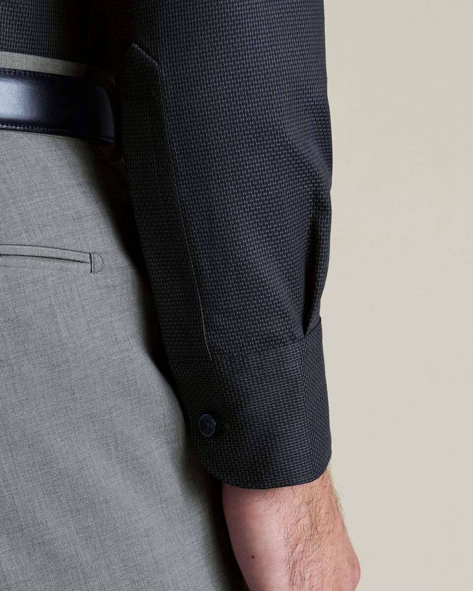 Non-Iron Stretch Texture Shirt – Charcoal Gray