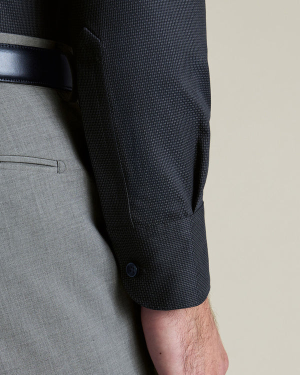 Non-Iron Stretch Texture Shirt – Charcoal Gray