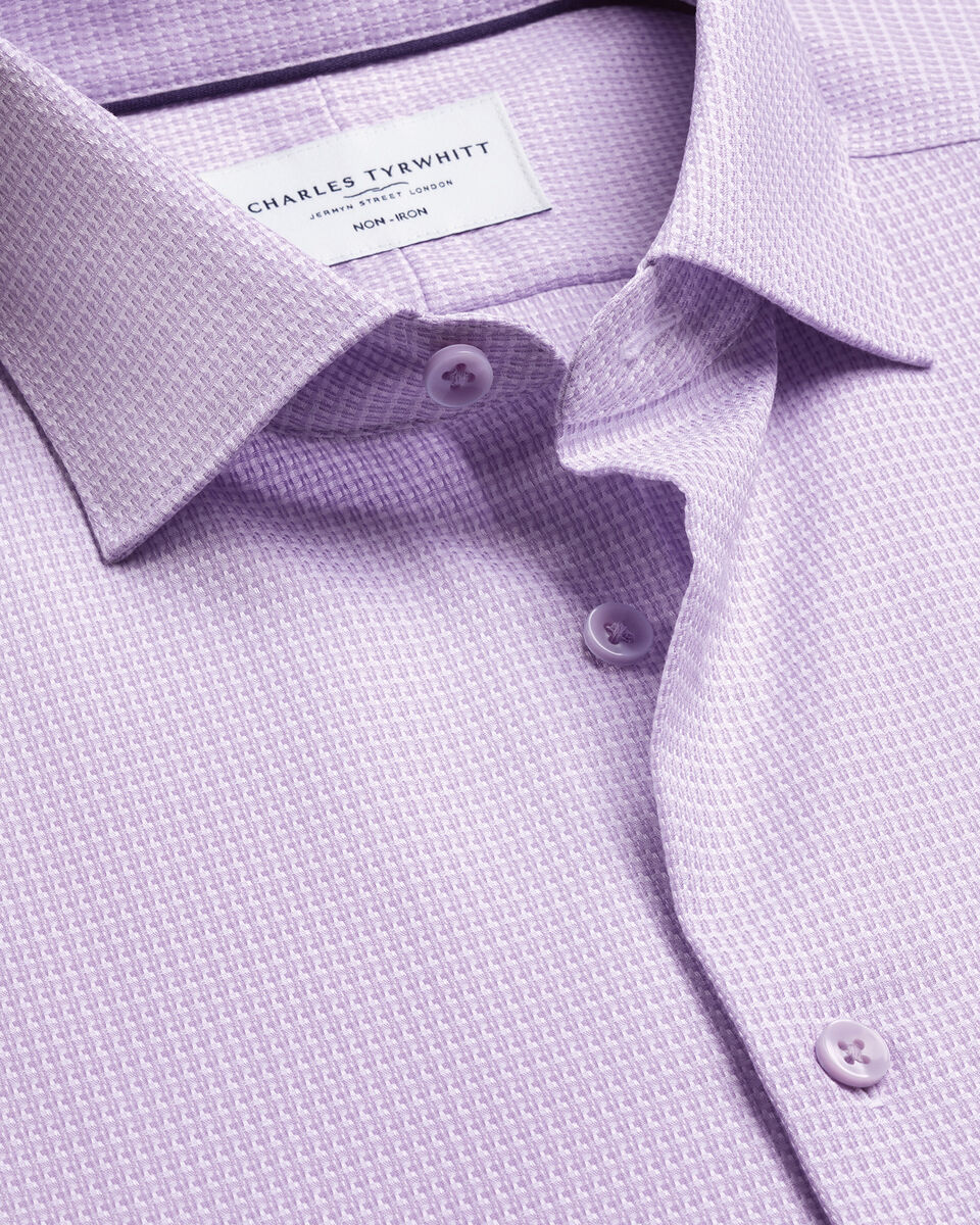 Non-Iron Stretch Texture Shirt – Lilac Main image