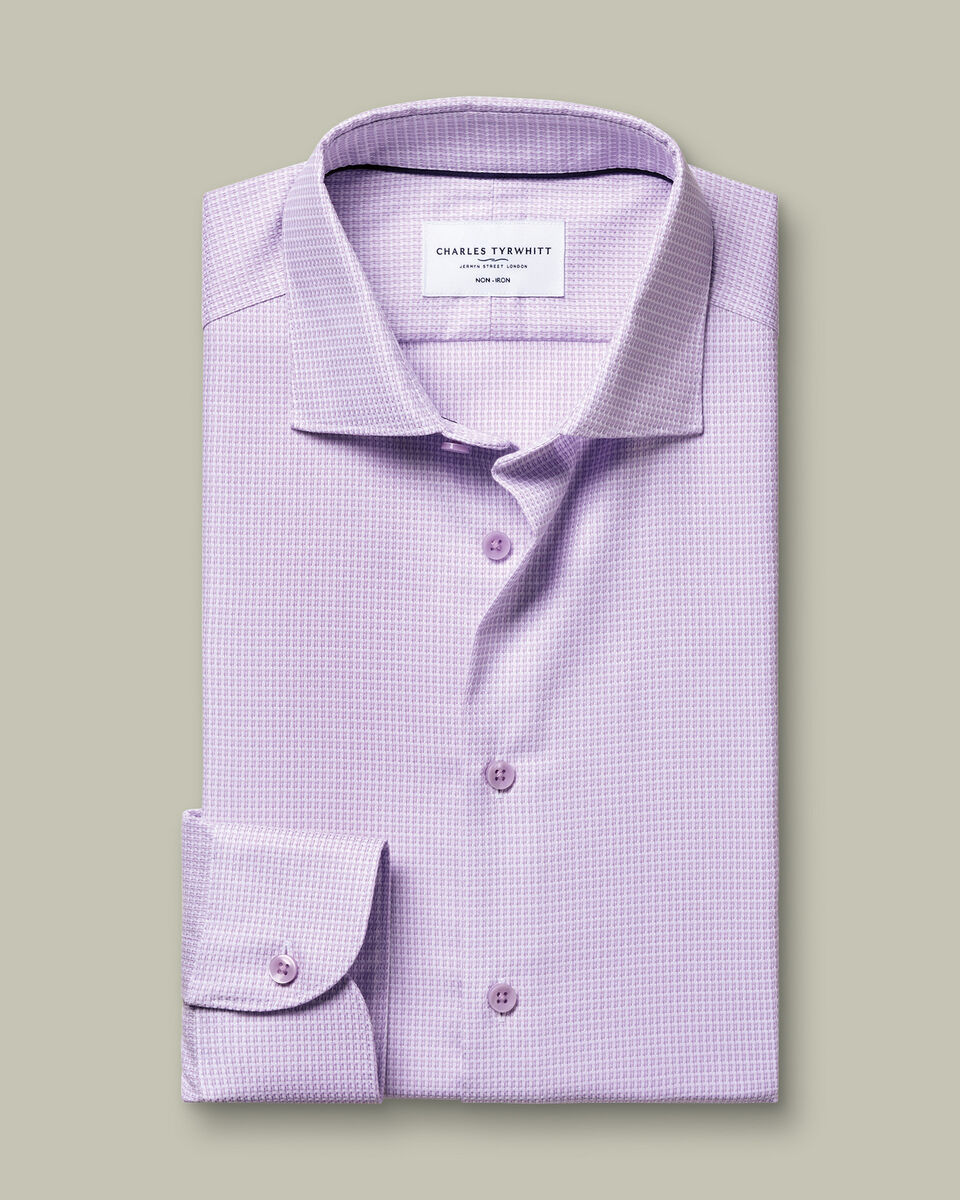 Non-Iron Stretch Texture Shirt – Lilac
