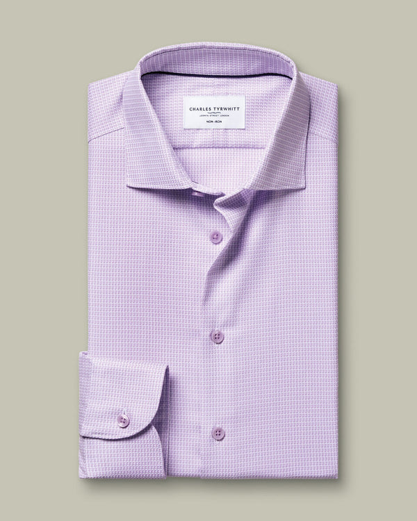 Non-Iron Stretch Texture Shirt – Lilac