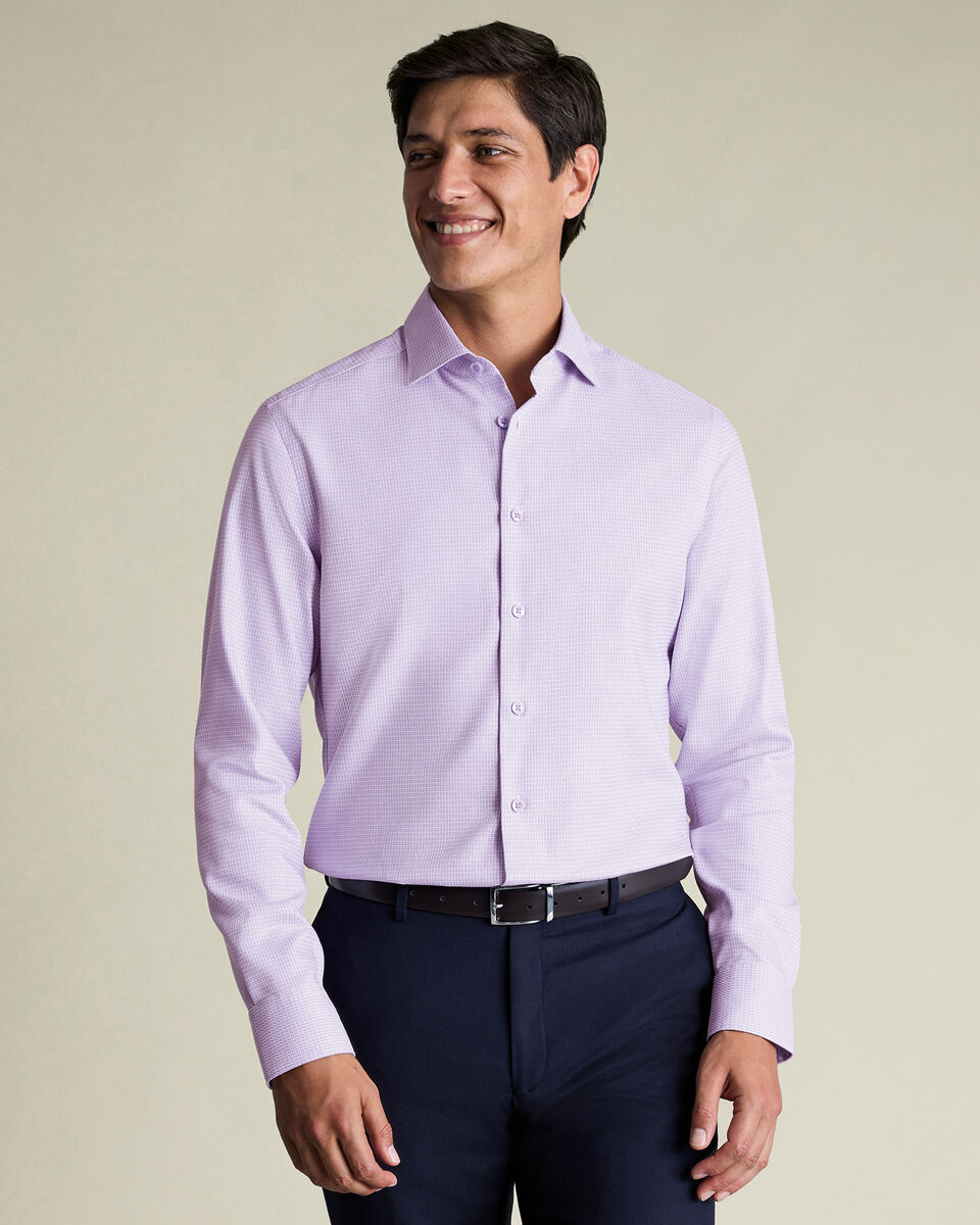 Non-Iron Stretch Texture Shirt – Lilac