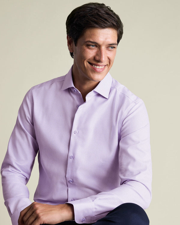 Non-Iron Stretch Texture Shirt – Lilac