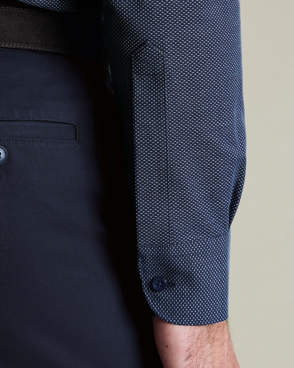 Non-Iron Stretch Texture Shirt – Navy