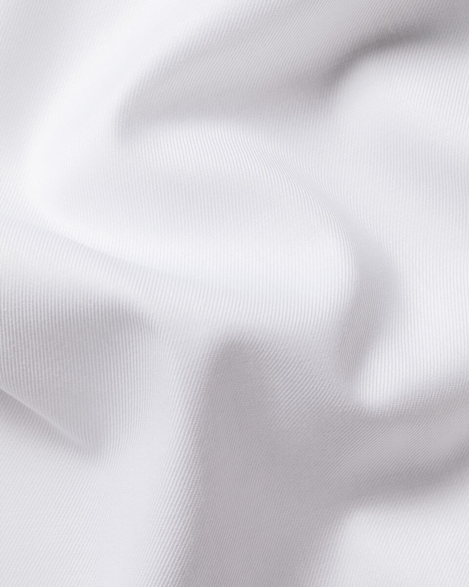 Non-Iron Stretch Printed Trim Shirt – White