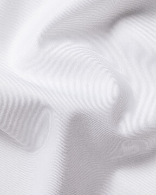 Non-Iron Stretch Printed Trim Shirt – White