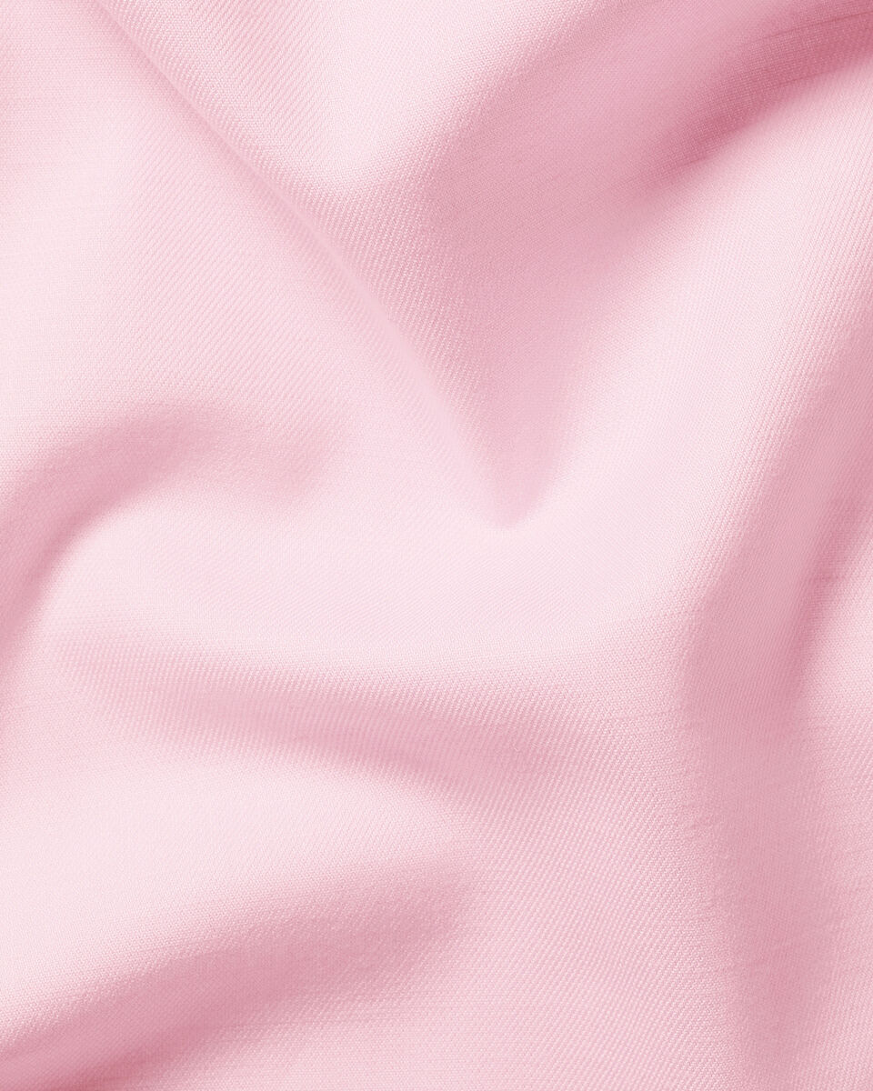 Short Sleeve Non-Iron Cotton Linen Shirt - Pink