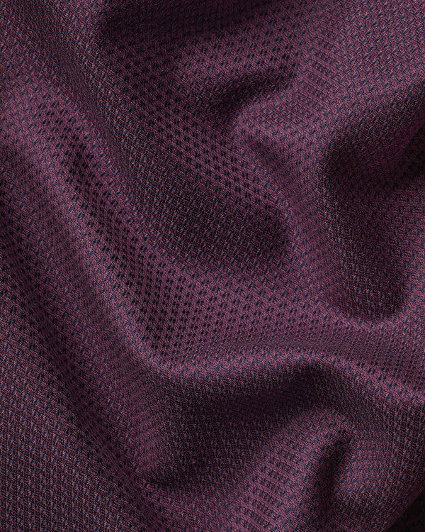 Non-Iron Stretch Texture Shirt - Dark Red