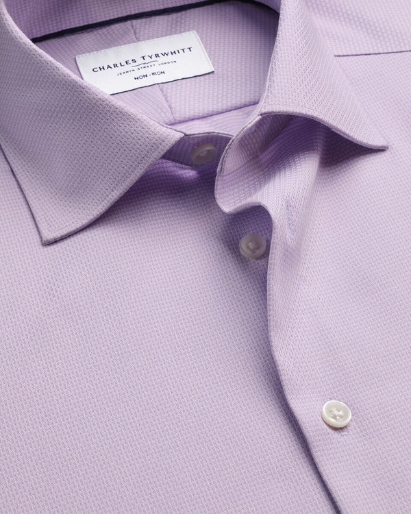 Non-Iron Stretch Texture Shirt - Lilac