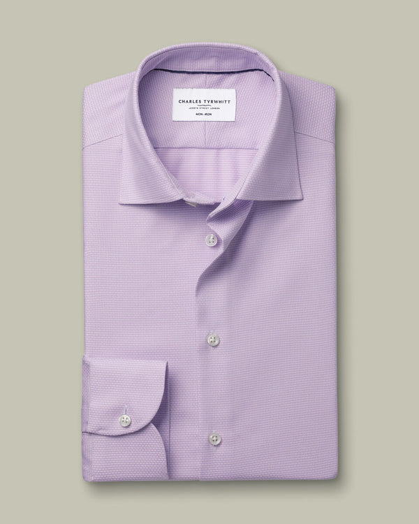Non-Iron Stretch Texture Shirt - Lilac
