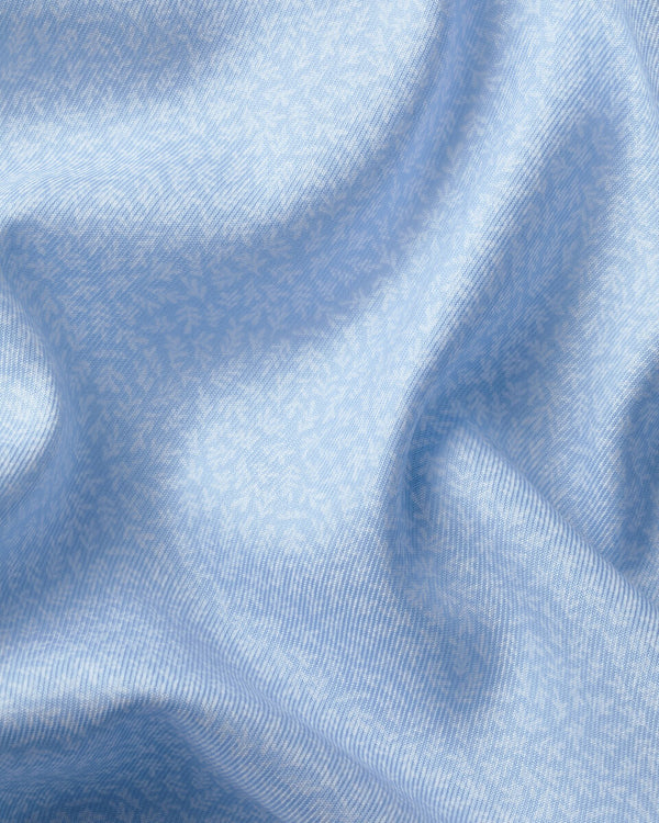 Non-Iron Stretch Print Shirt - Sky Blue