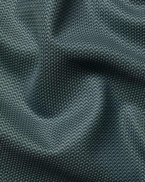 Non-Iron Stretch Texture Shirt - Teal Green